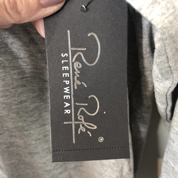 Rene Rofe NWT Women's Gray 3/4 Sleeve Smitten Kitten Nightgown Size Medium - Picture 4 of 7